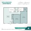 2 Bedroom / 1 Bath Floor Plan 2 Bedroom / 1 Bath Floor Plan at Willowood Apartments, Eastlake